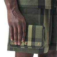 MILITARY GREEN Petit sac à bandoulière en toile check