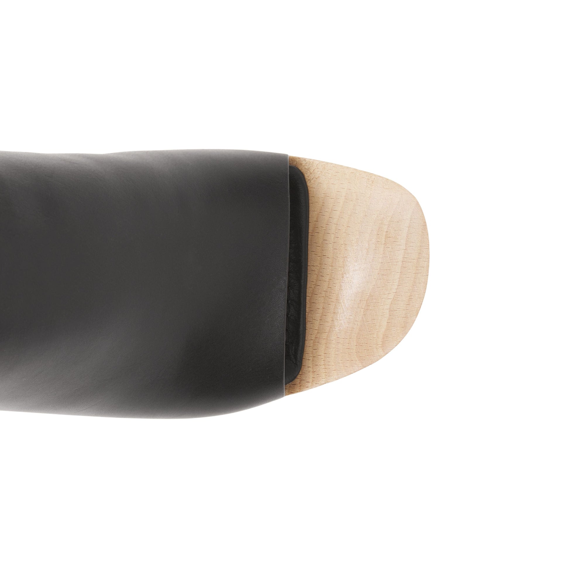 BLACK Mules en cuir à plateforme en bois de hêtre