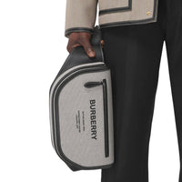 BLACK Grand sac banane Olympia en toile et cuir