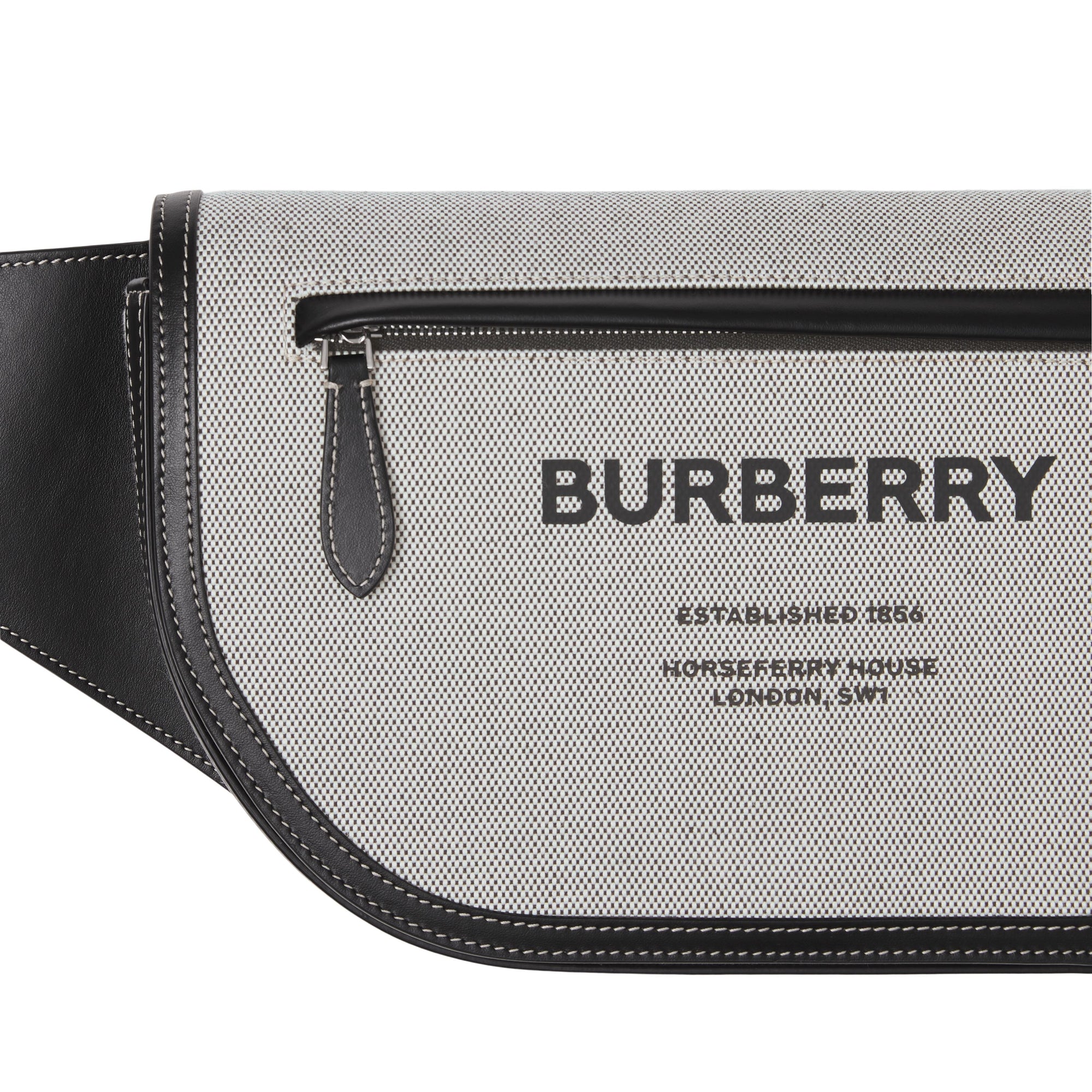 BLACK Grand sac banane Olympia en toile et cuir