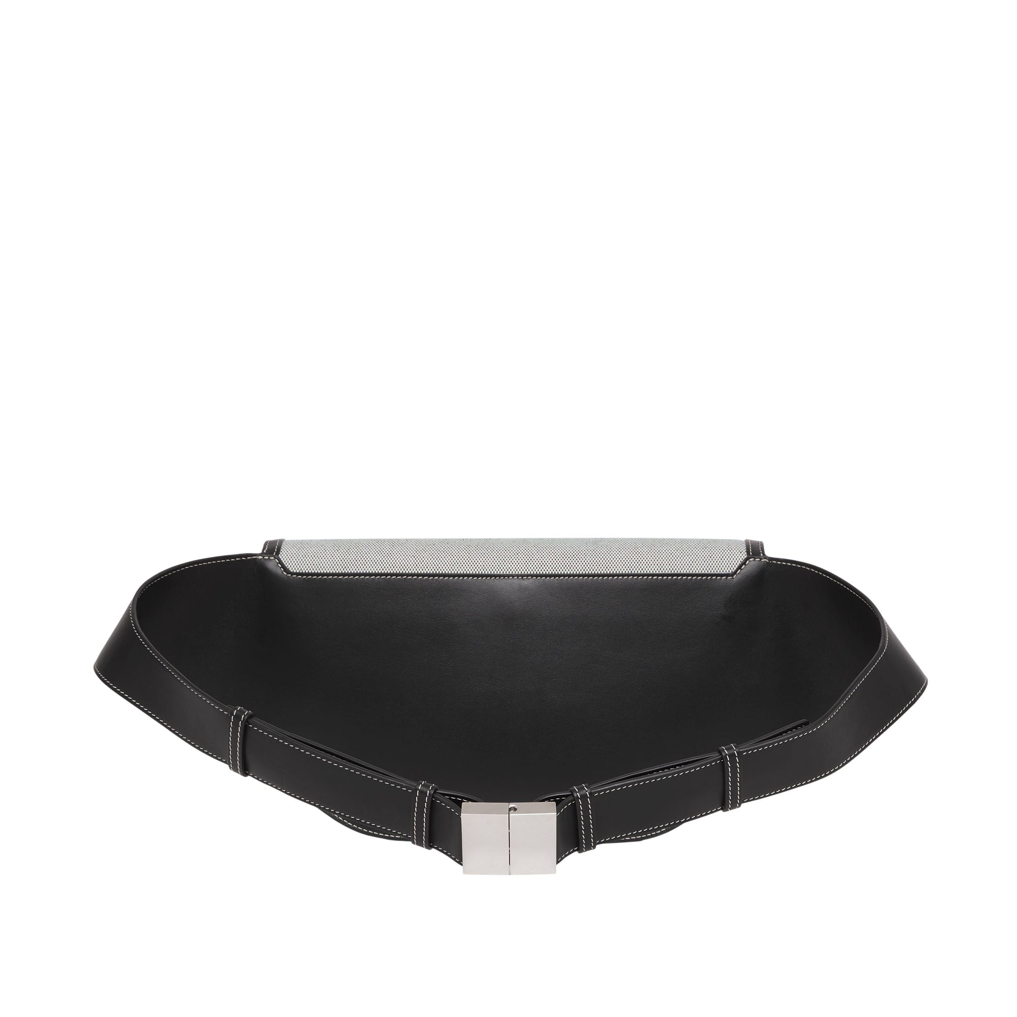 BLACK Grand sac banane Olympia en toile et cuir