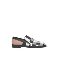 BLK/WHITE Mocassins en cuir check