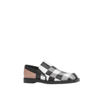 BLK/WHITE Mocassins en cuir check