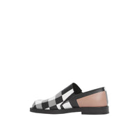 BLK/WHITE Mocassins en cuir check