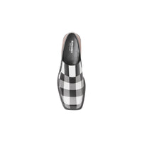 BLK/WHITE Mocassins en cuir check