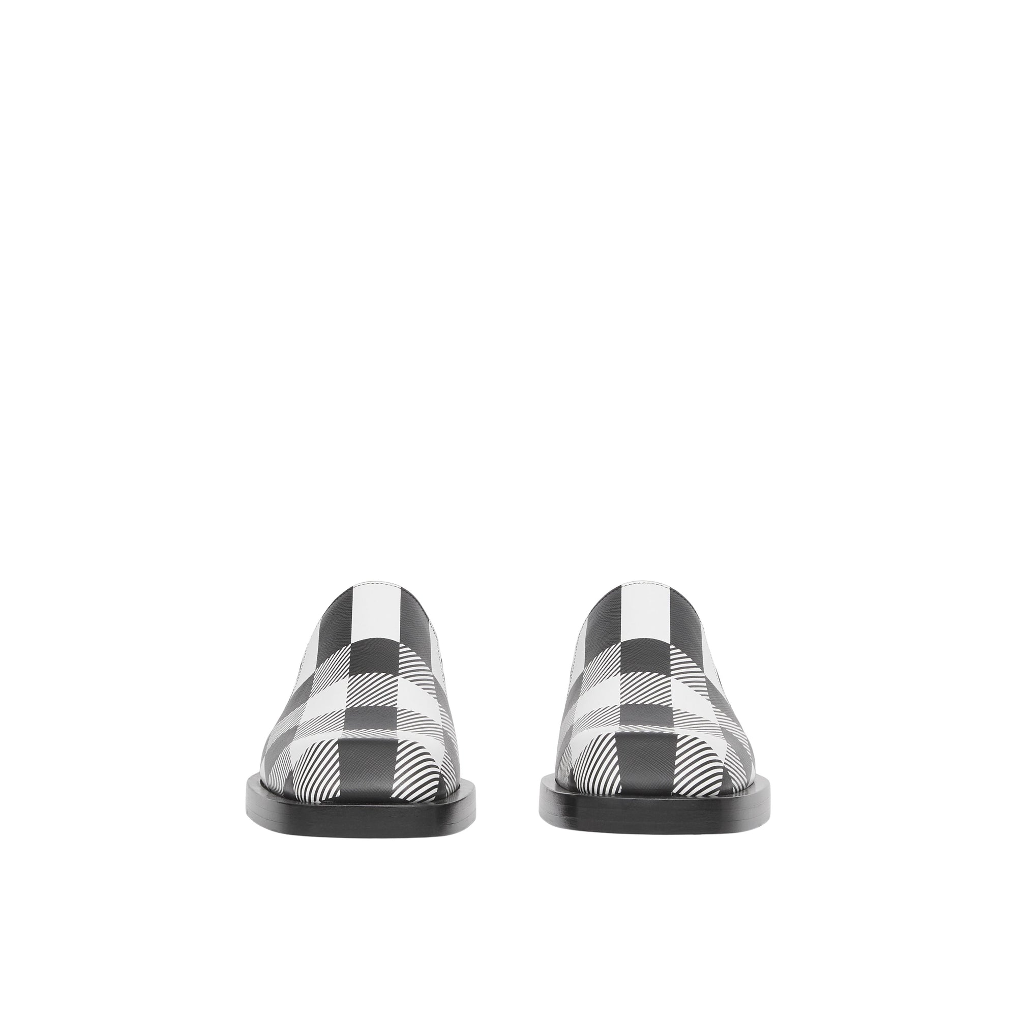 BLK/WHITE Mocassins en cuir check
