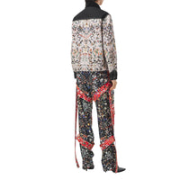 BLACK IP PATTERN Pantalon cargo en soie à imprimé floral avec lanières amovibles