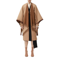 CAMEL Cape réversible en jacquard de cachemire avec logo