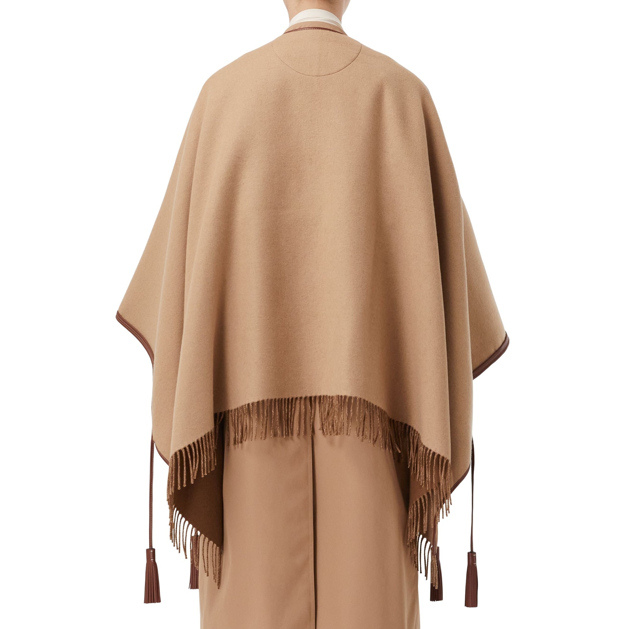 CAMEL Cape réversible en jacquard de cachemire avec logo