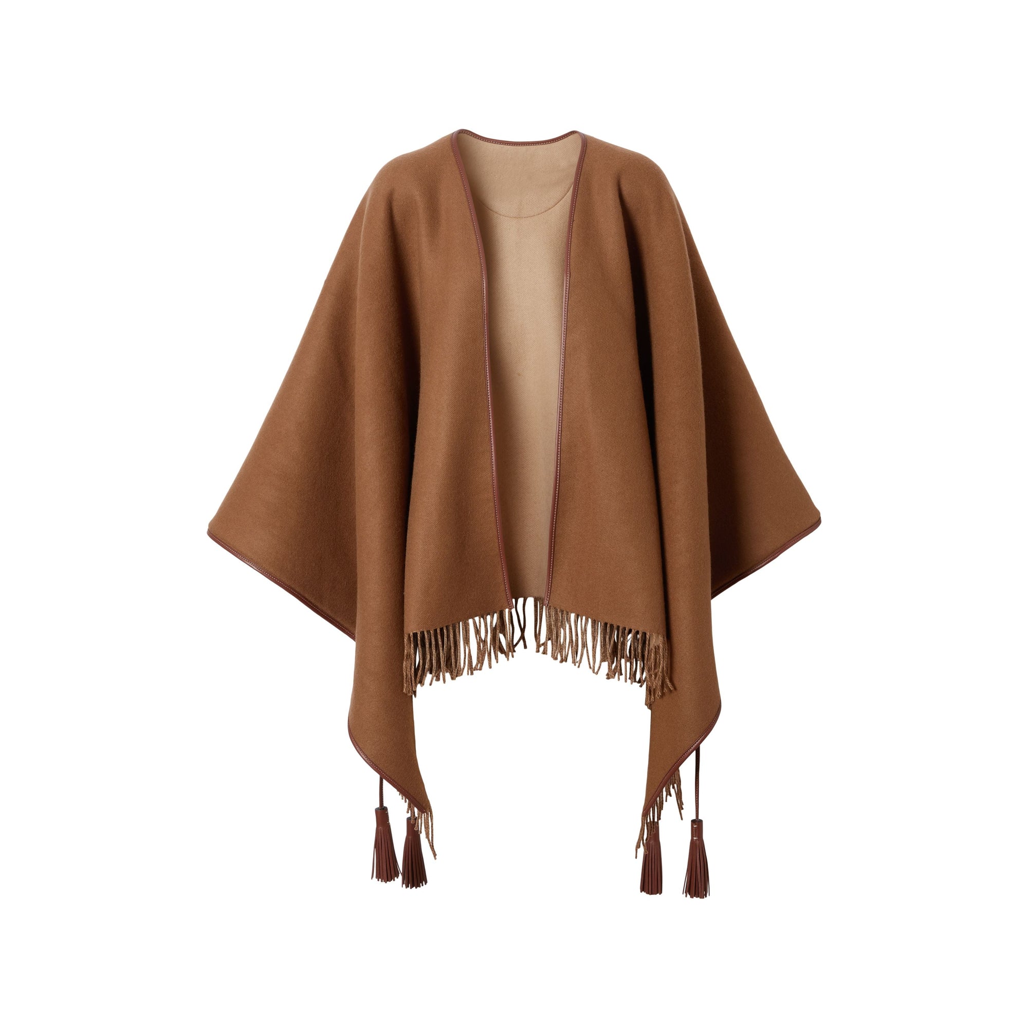 CAMEL Cape réversible en jacquard de cachemire avec logo