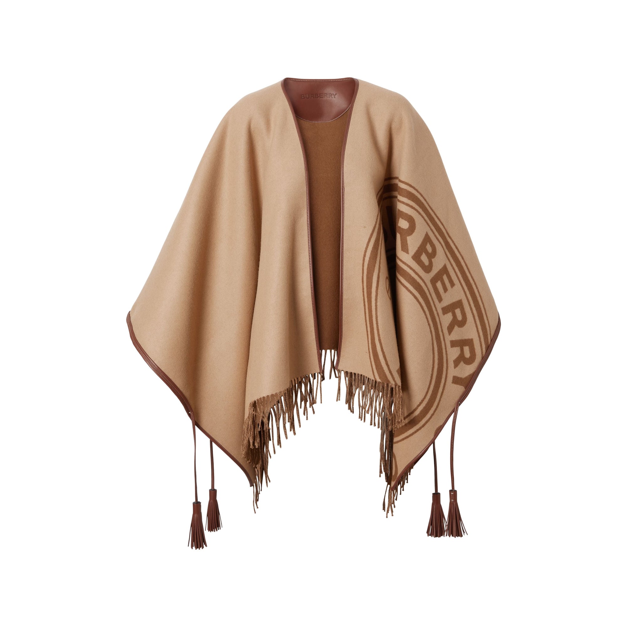 CAMEL Cape réversible en jacquard de cachemire avec logo