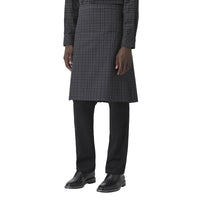 DARK CHARCOAL IP CHK Kilt en coton check avec détails en cuir