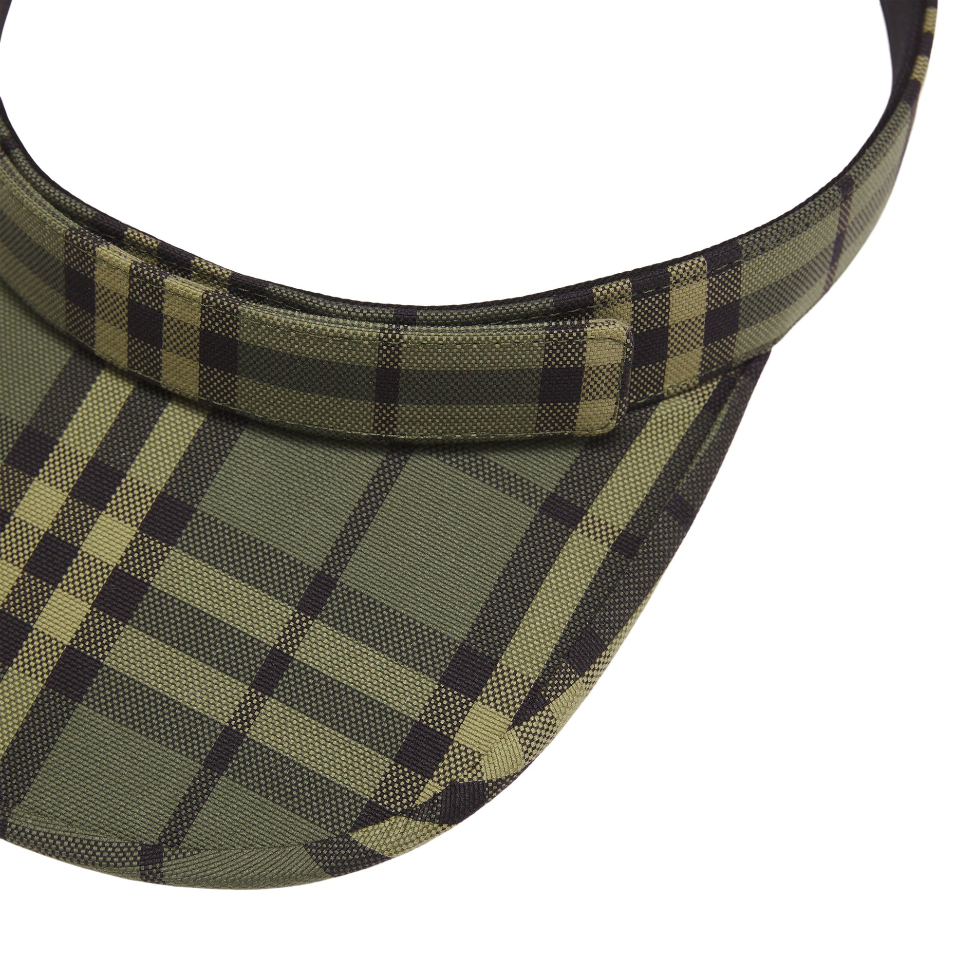 GREEN ICON CHECK Visière en coton check avec poche zippée amovible