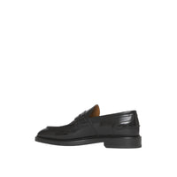 BLACK Mocassins Penny Loafers en cuir