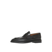BLACK Mocassins Penny Loafers en cuir