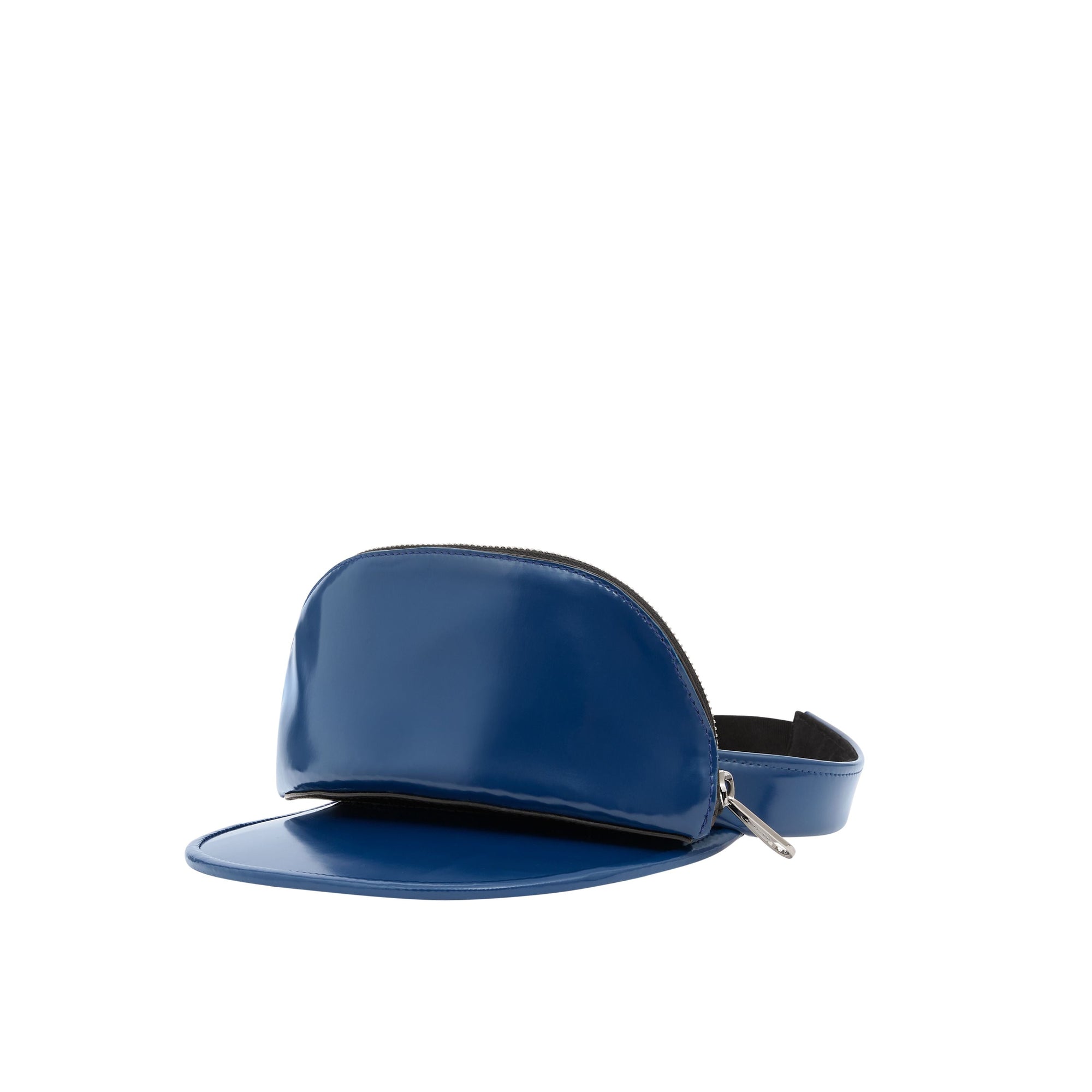INK BLUE Visière en vinyle avec poche zippée amovible