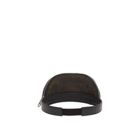 BLACK Visière en cuir avec poche zippée amovible