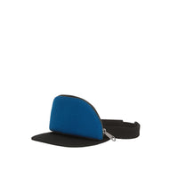BLUE Visière en coton et lin avec poche zippée amovible