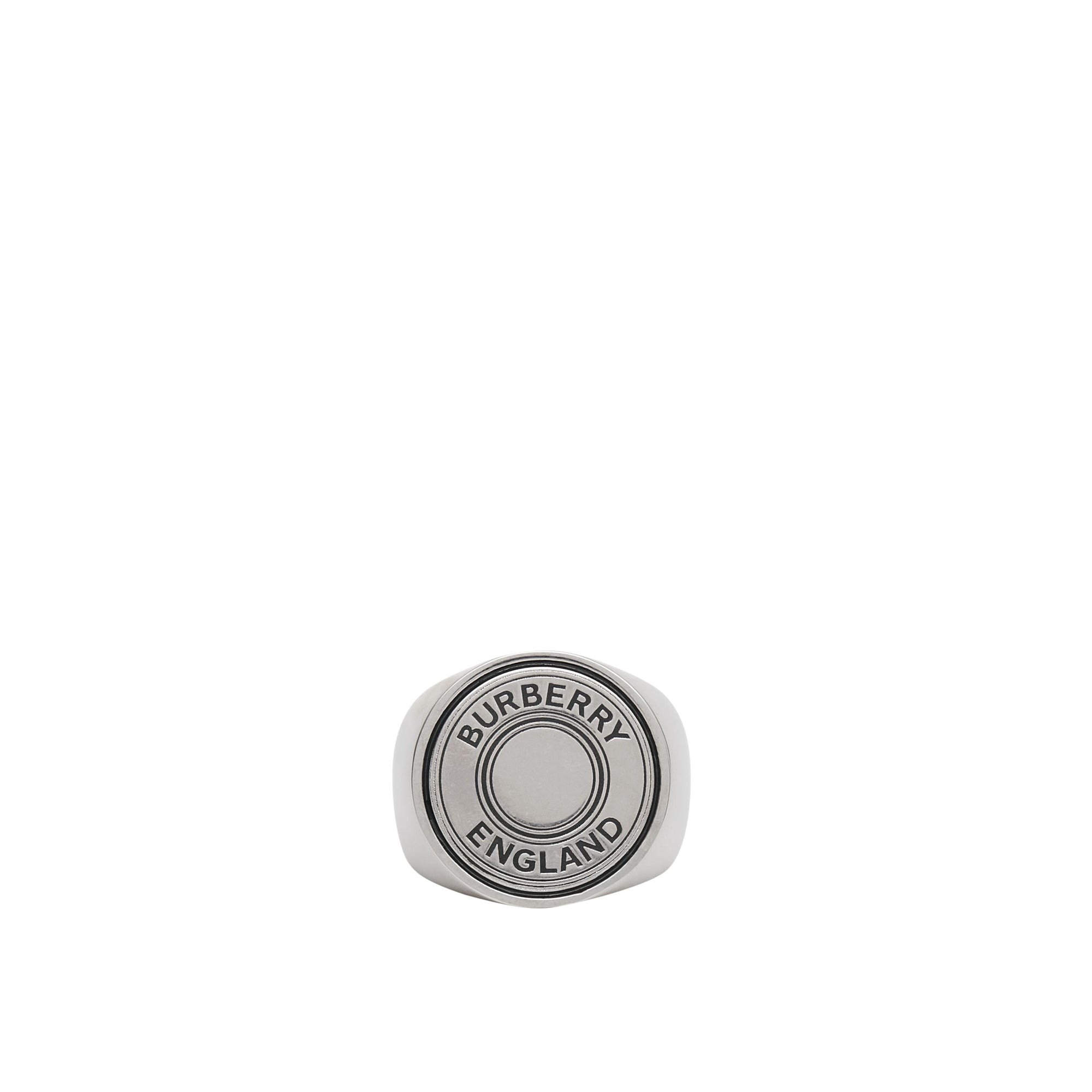 VINTAGE SILVER Chevalière plaquée palladium avec logo