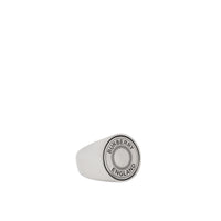 VINTAGE SILVER Chevalière plaquée palladium avec logo