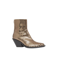 LIGHT GOLD Bottines à talon bottier à sequins