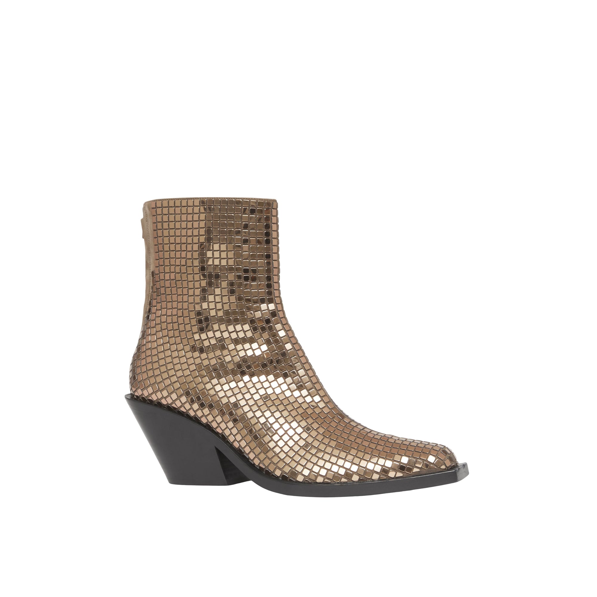 LIGHT GOLD Bottines à talon bottier à sequins