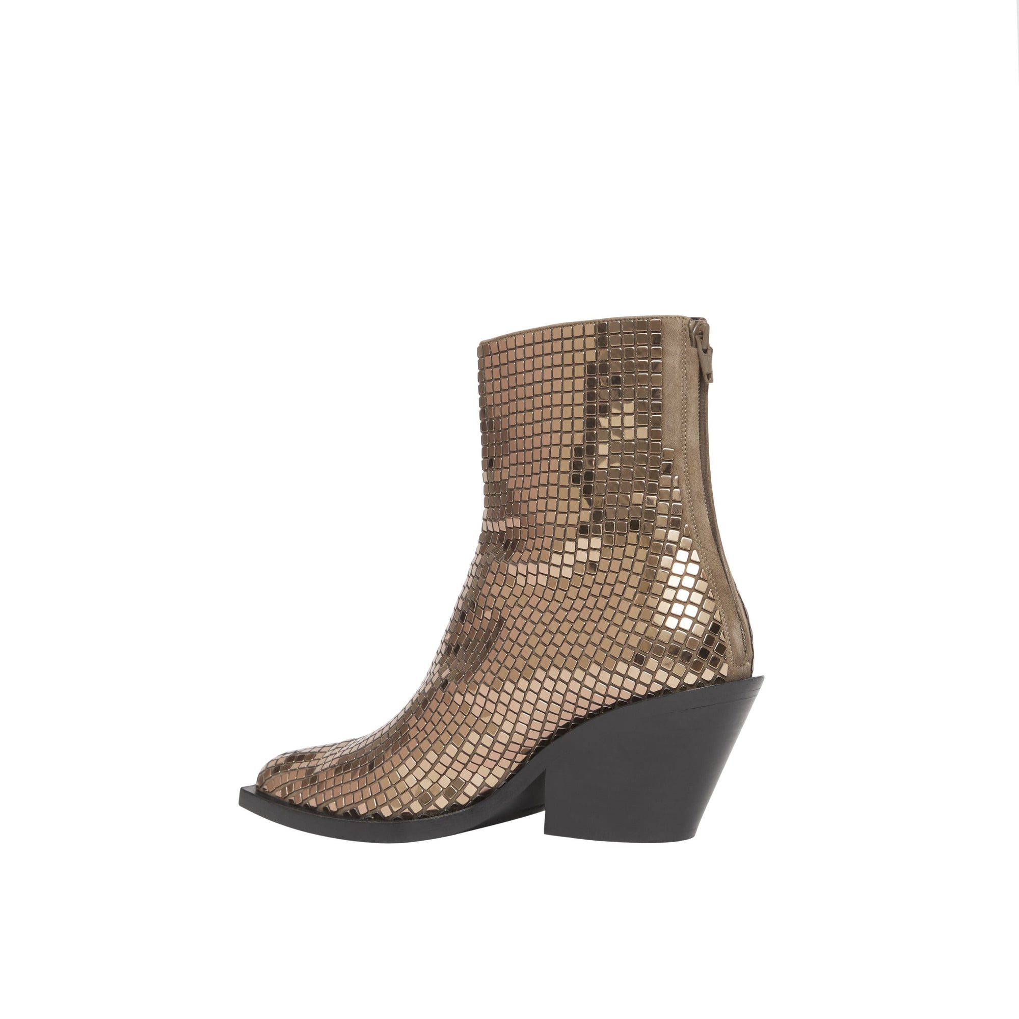 LIGHT GOLD Bottines à talon bottier à sequins