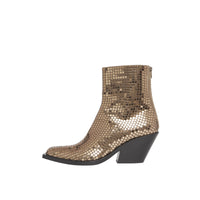 LIGHT GOLD Bottines à talon bottier à sequins