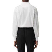 IVORY Polo à manches longues en soie et coton Monogram