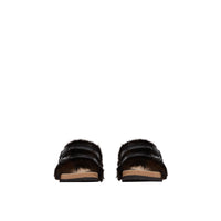 BLACK Sandales en cuir et fausse fourrure