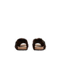 BLACK Sandales en cuir et fausse fourrure