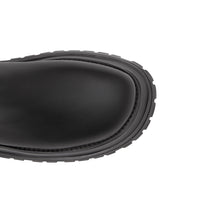 BLACK Bottines en cuir et cuir d'agneau