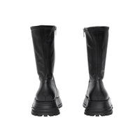 BLACK Bottines en cuir et cuir d'agneau