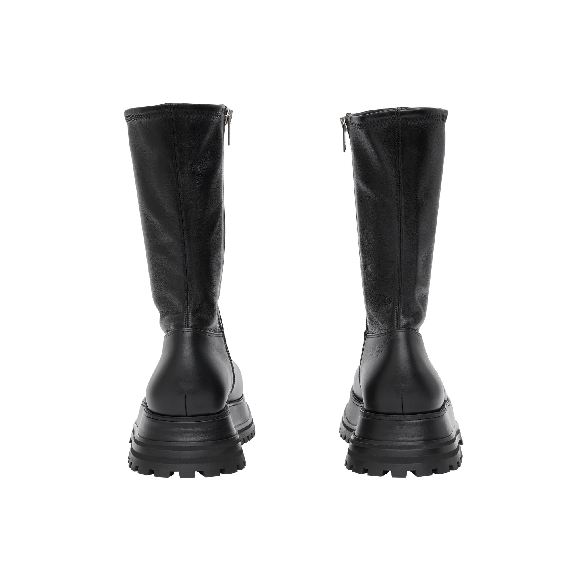 BLACK Bottines en cuir et cuir d'agneau