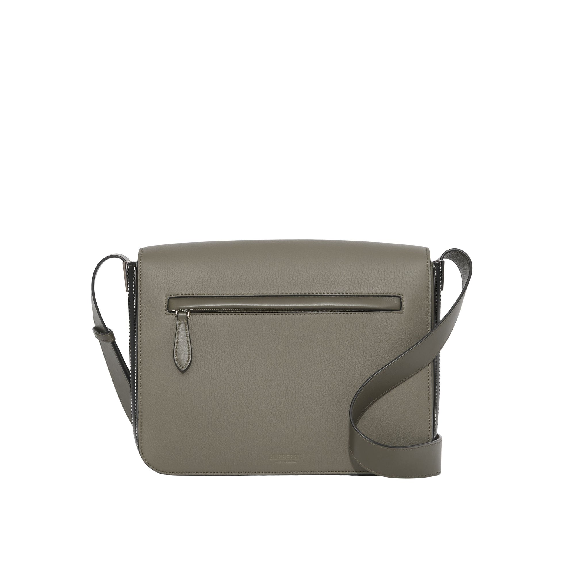 POPLAR GREEN/BLK Petit sac Messenger en cuir grainé
