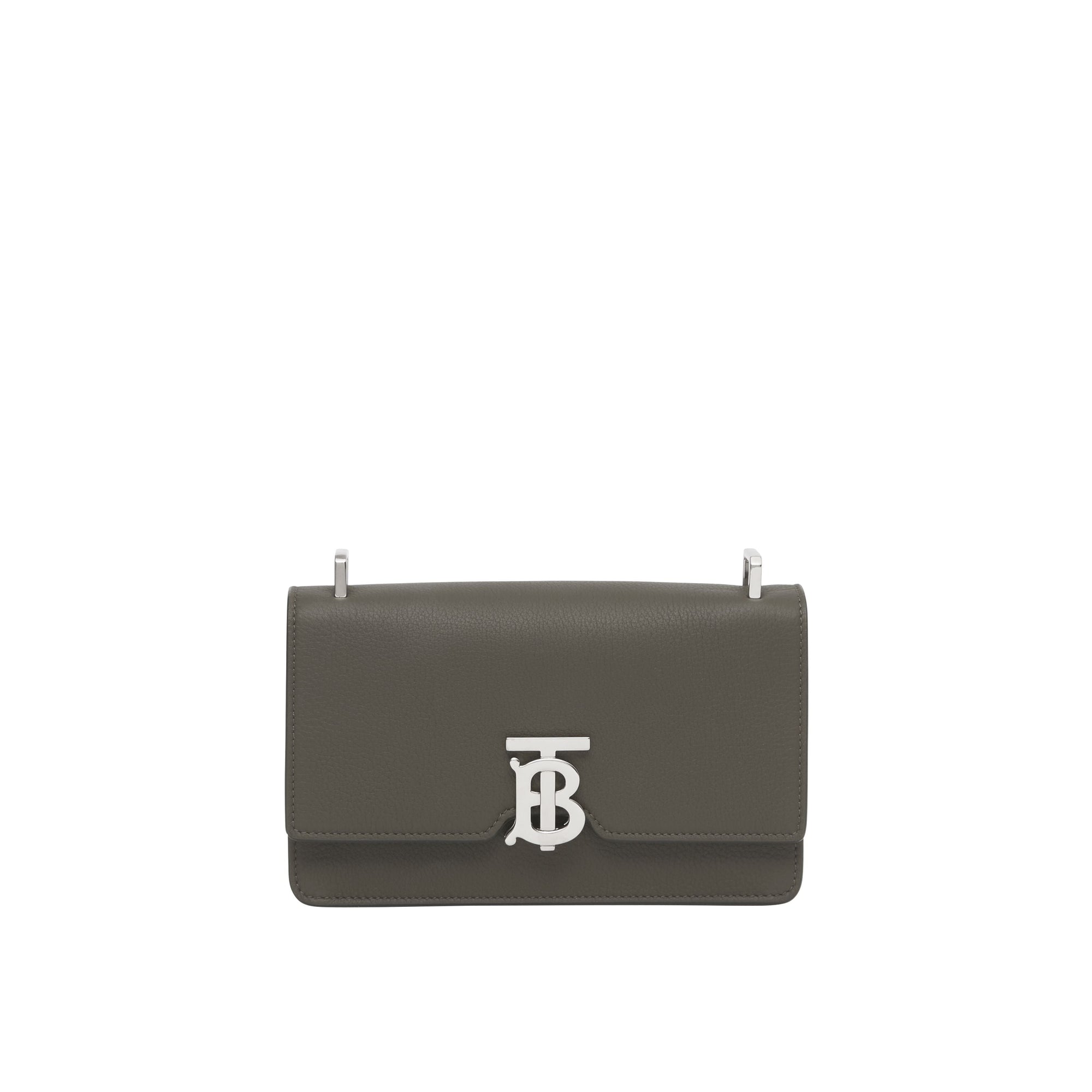 MILITARY KHAKI Pochette Robin en cuir grainé