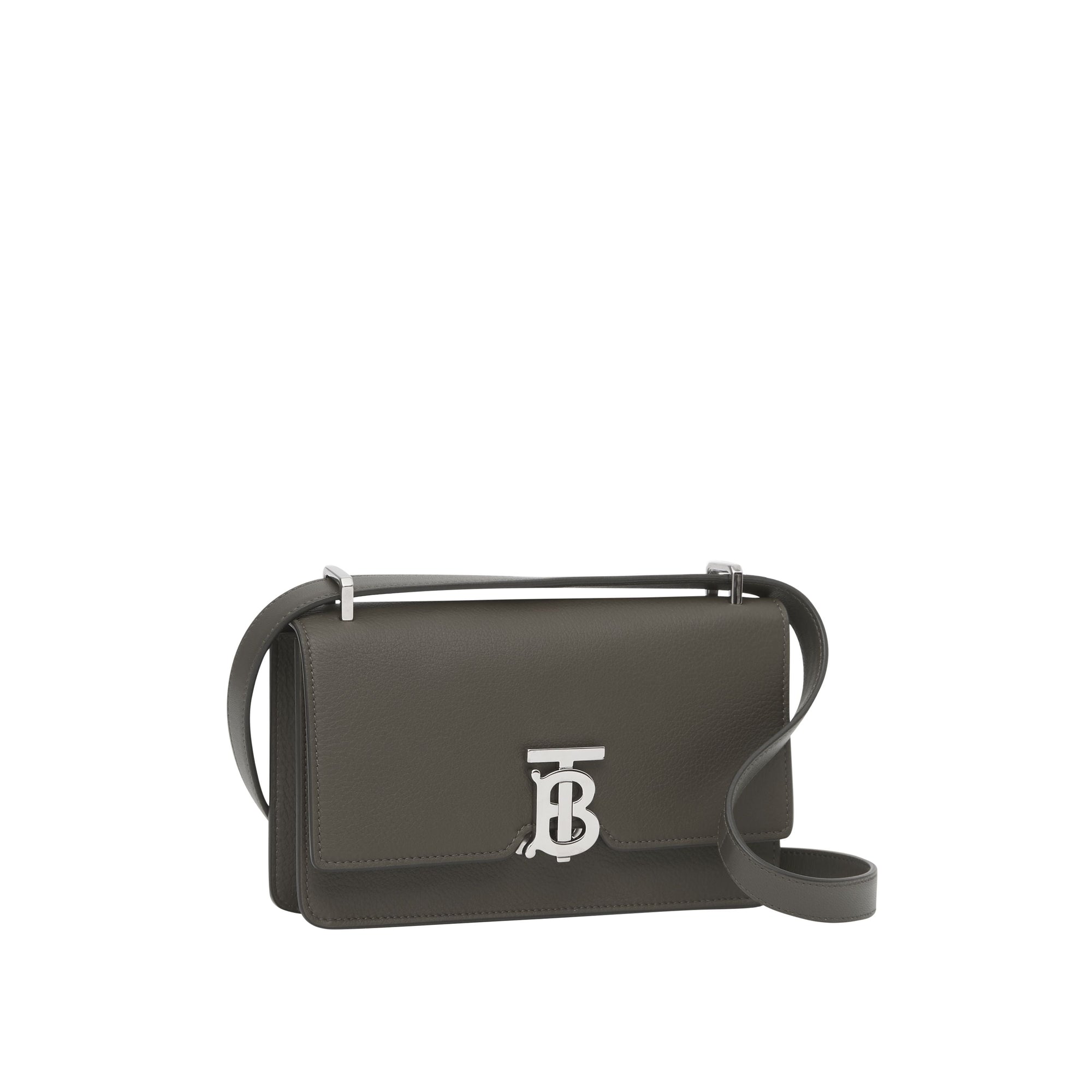 MILITARY KHAKI Pochette Robin en cuir grainé