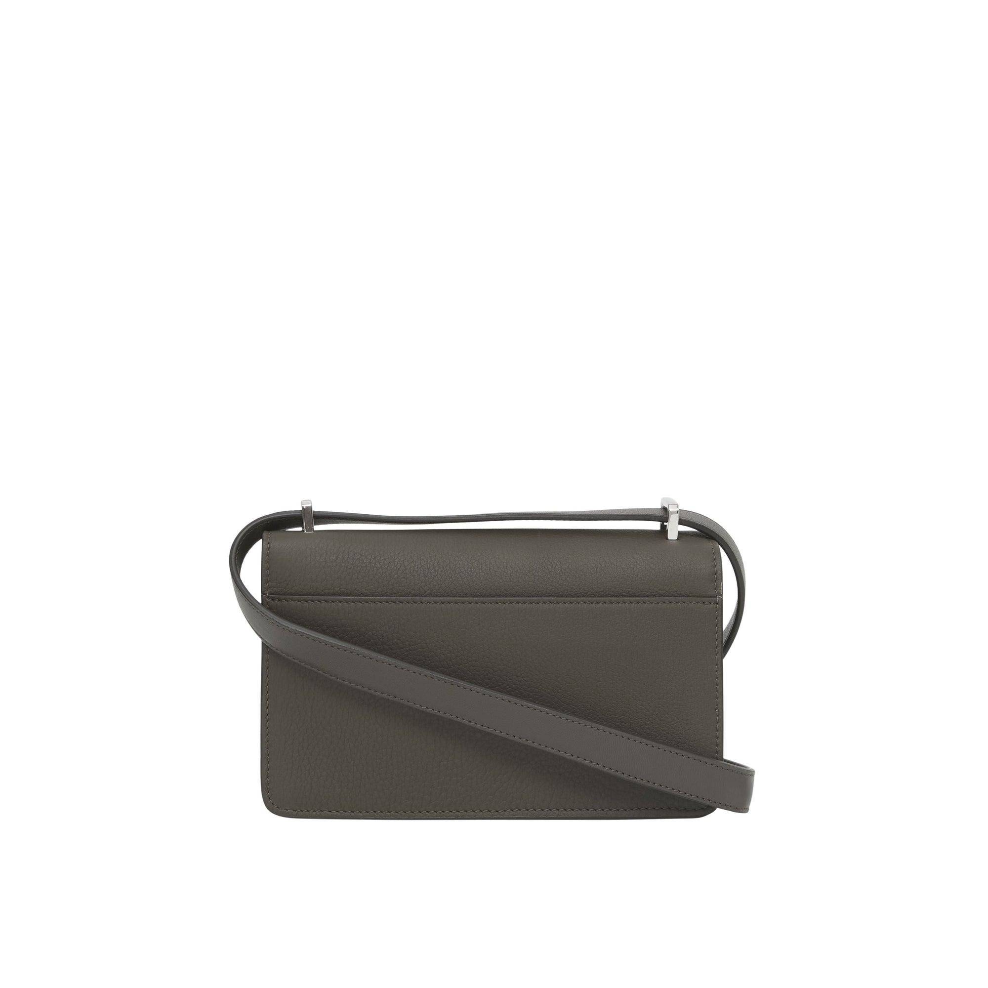 MILITARY KHAKI Pochette Robin en cuir grainé