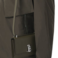 MILITARY KHAKI Pochette Robin en cuir grainé