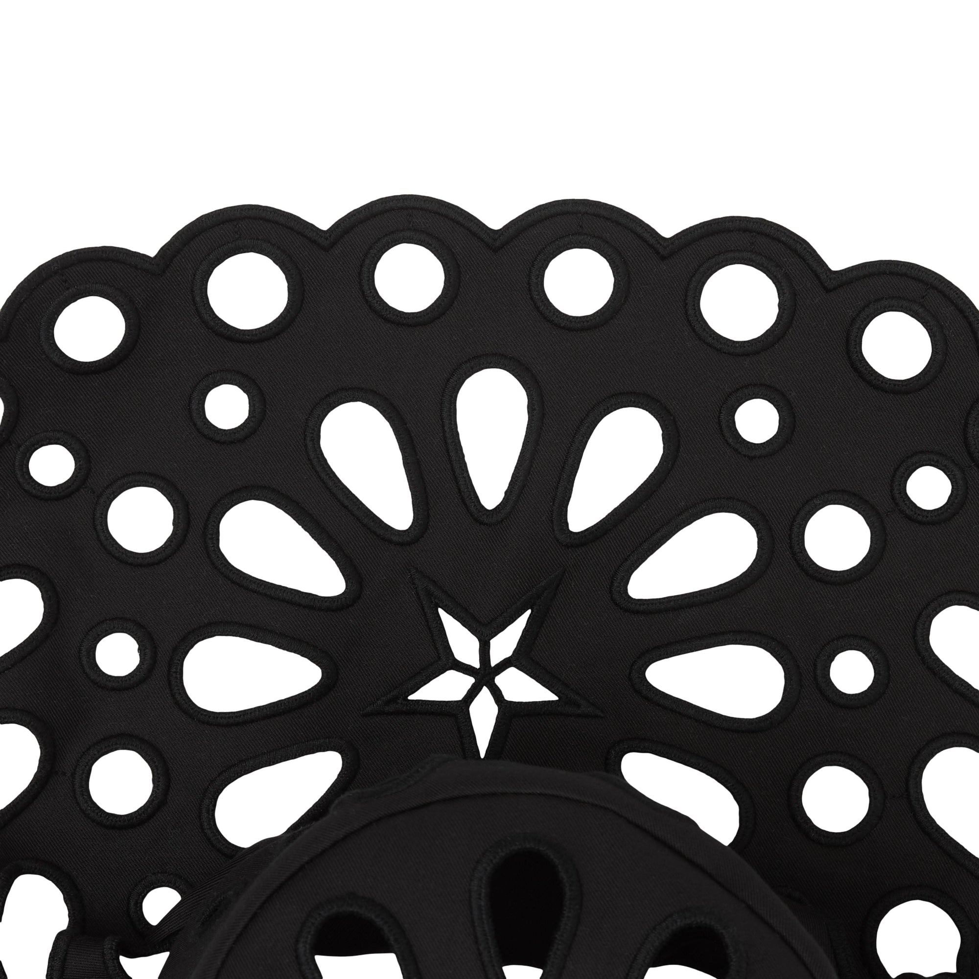 BLACK Chapeau de pêcheur en broderie anglaise et gabardine de coton