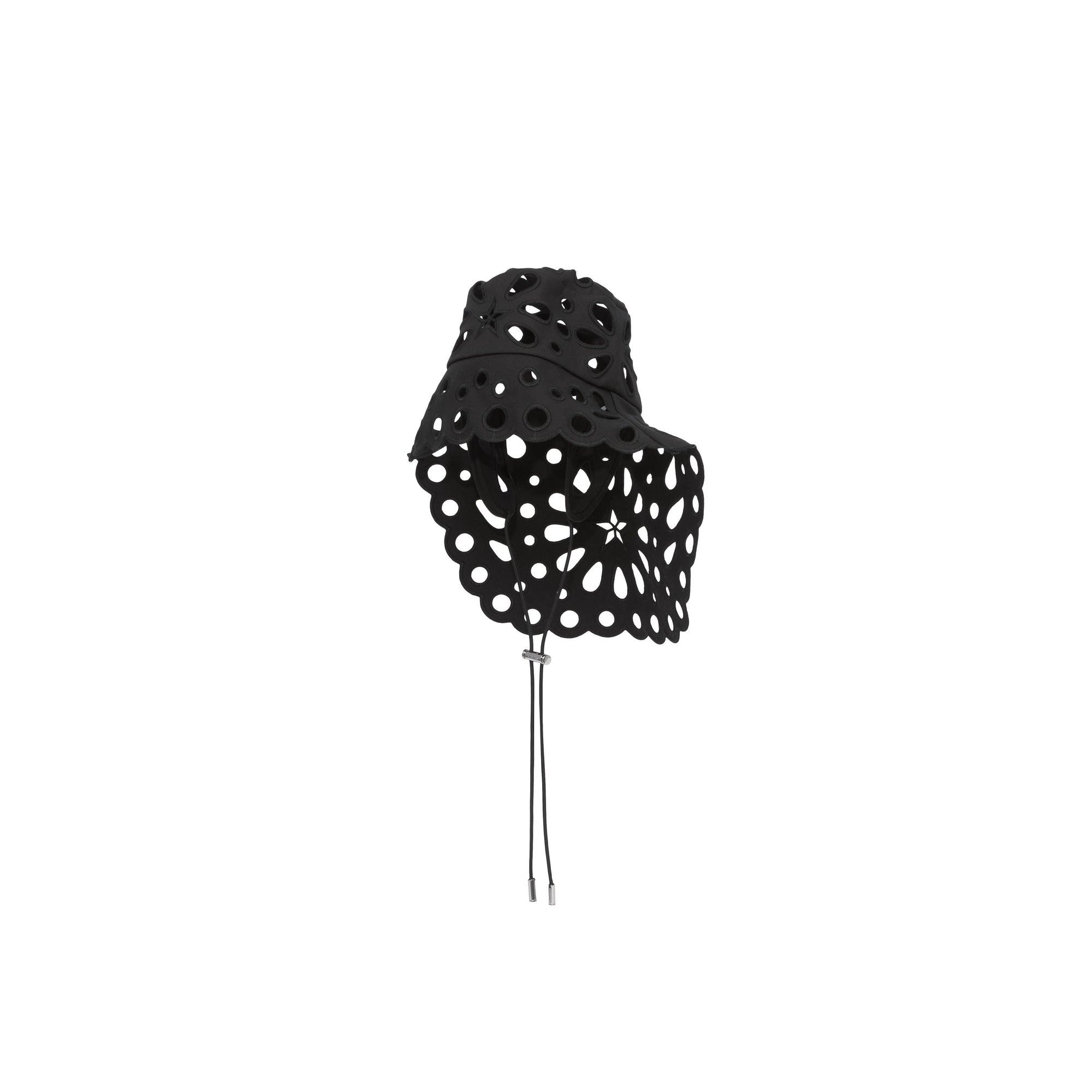 BLACK Chapeau de pêcheur en broderie anglaise et gabardine de coton
