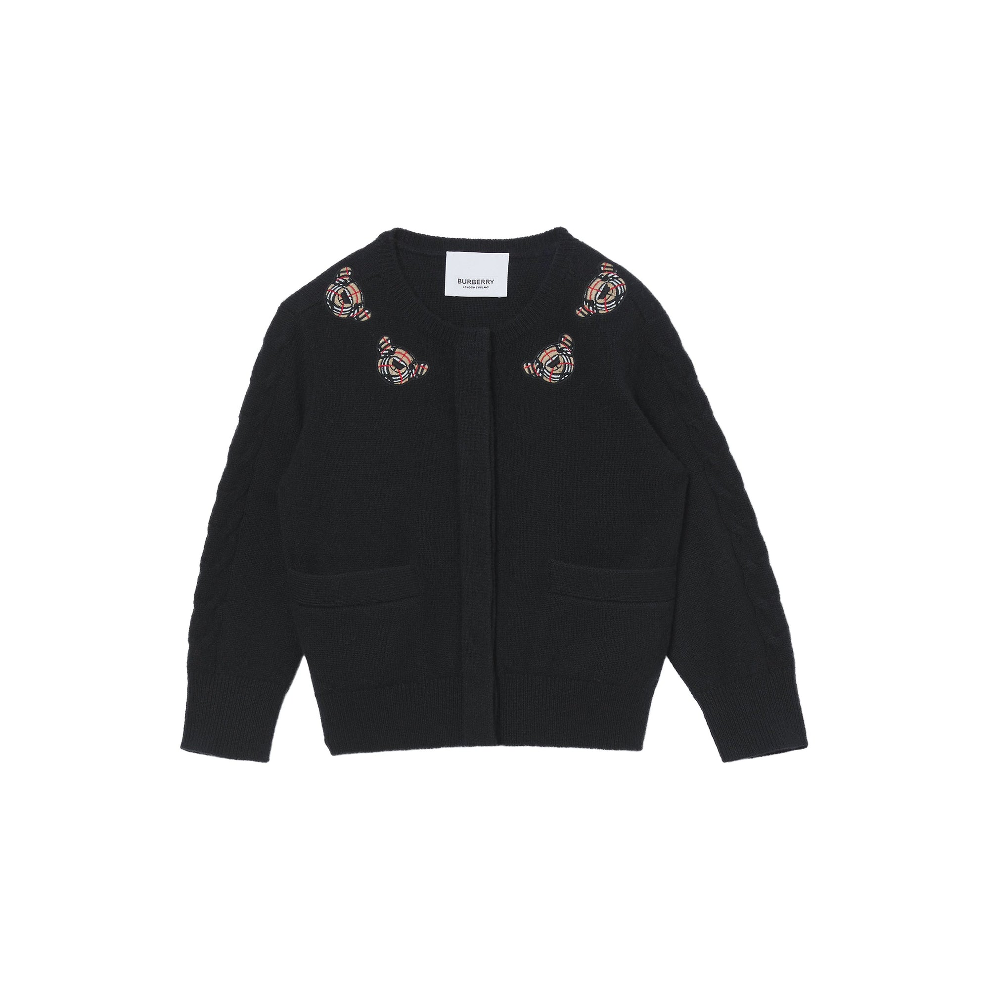Cardigan en laine à motif Thomas Bear - Noir