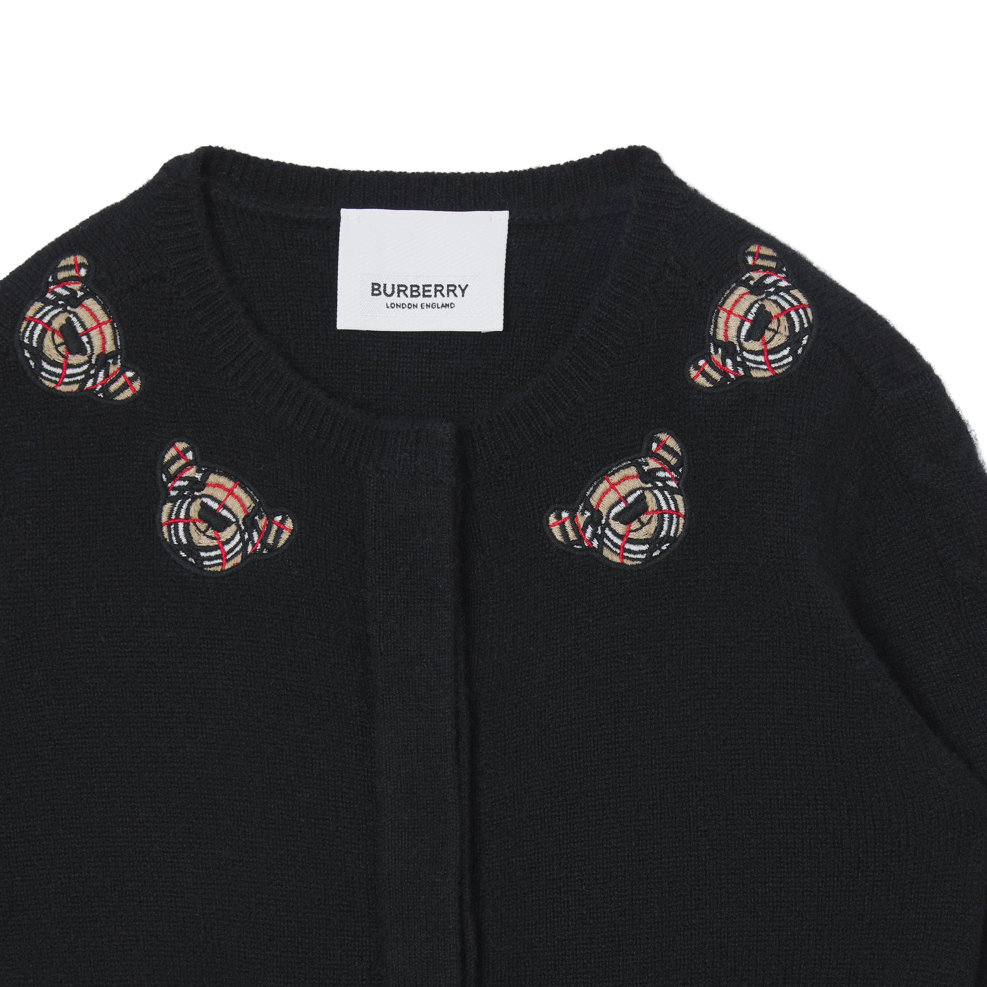 Cardigan en laine à motif Thomas Bear - Noir
