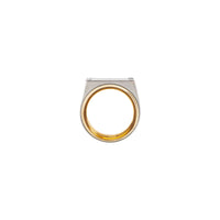 PALLADIO/DARK BRASS Chevalière plaquée palladium