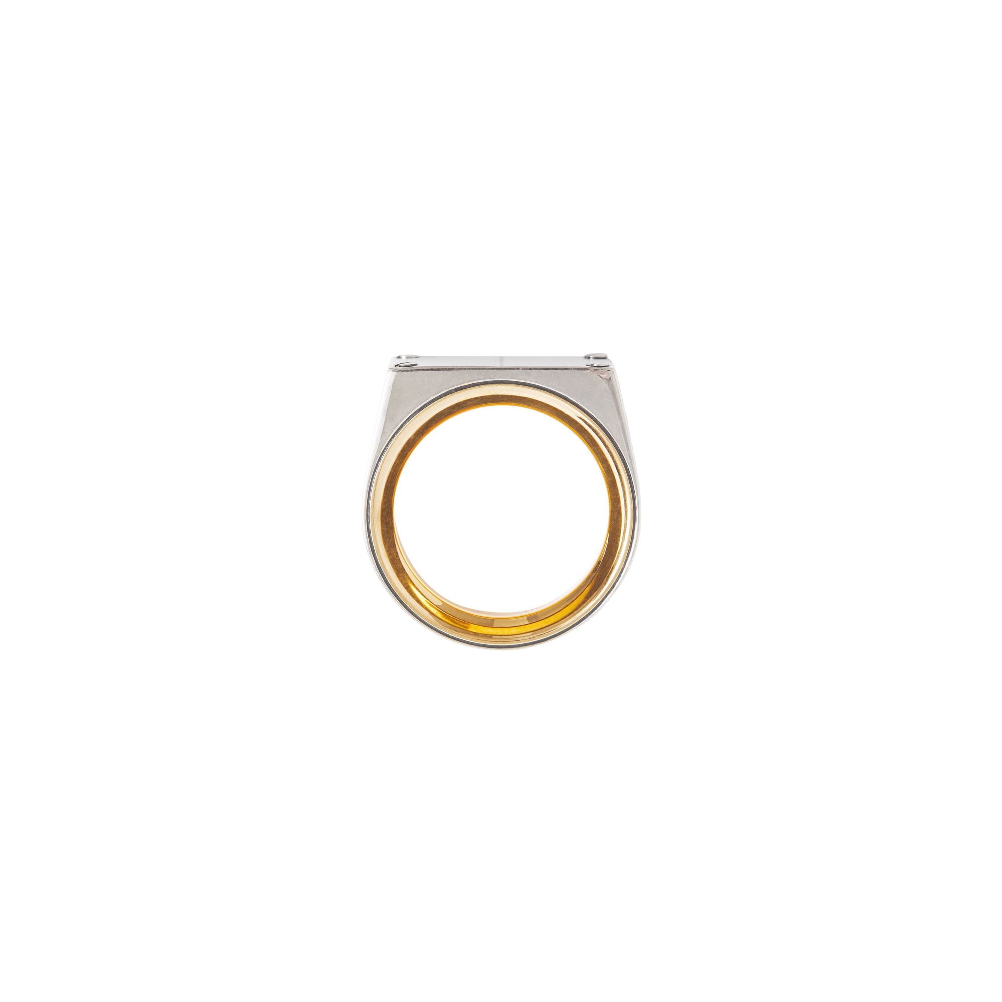 PALLADIO/DARK BRASS Chevalière plaquée palladium