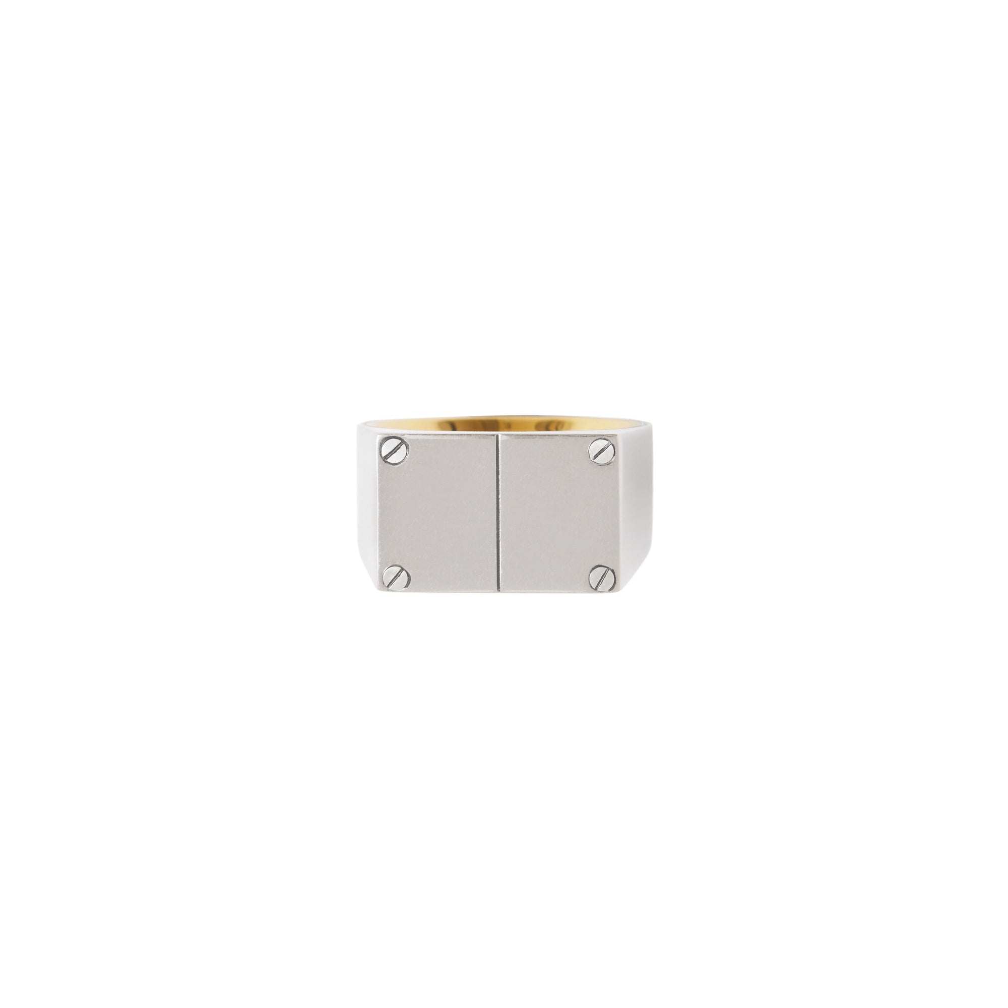 PALLADIO/DARK BRASS Chevalière plaquée palladium