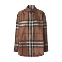 BIRCH BROWN IP CHK Chemise en sergé de soie check