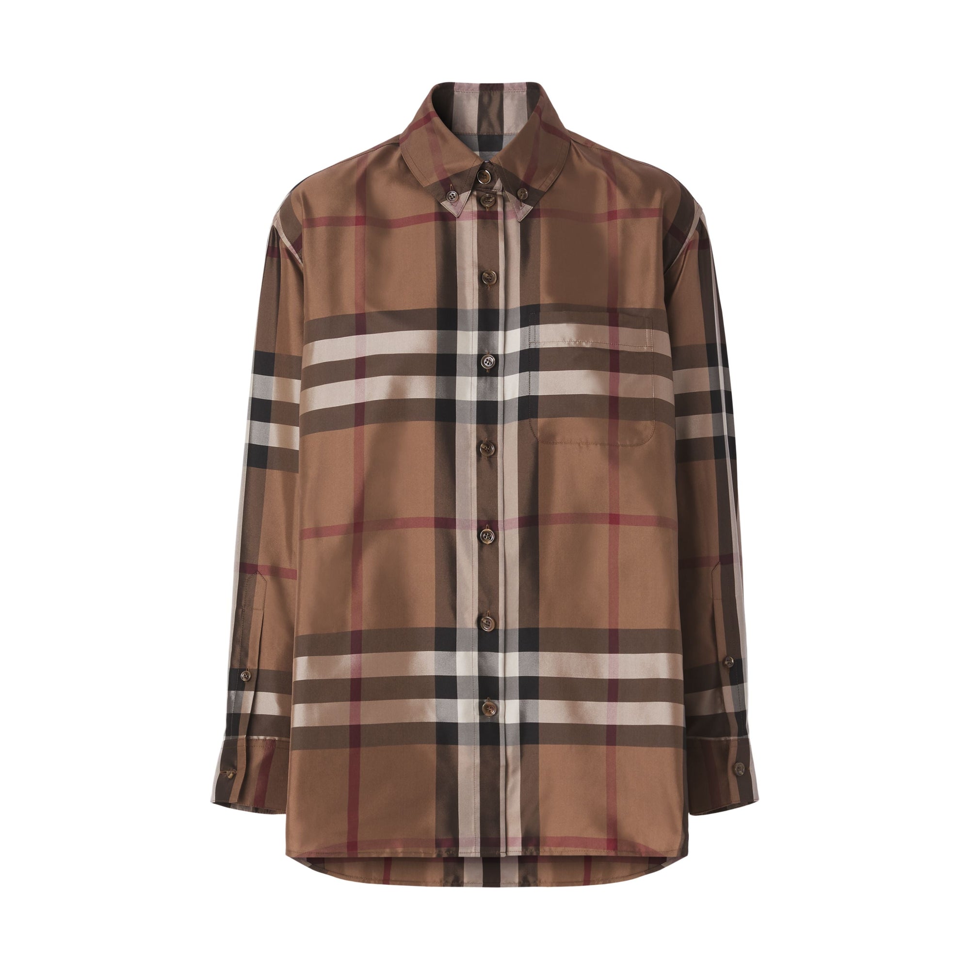 BIRCH BROWN IP CHK Chemise en sergé de soie check