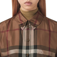 BIRCH BROWN IP CHK Chemise en sergé de soie check