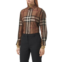 BIRCH BROWN IP CHK Chemise en sergé de soie check